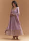Lavender Tissue Anarkali Suit With Sequins And Beads Work