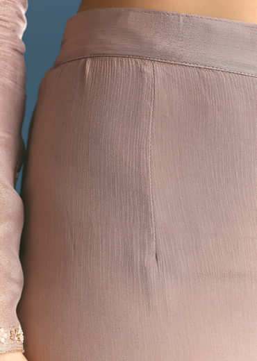 Lavender Tissue Kurta Sharara Suit With Moti And Cutdana Work