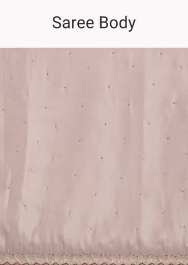 Lavender Tissue Saree With All Over Stone Embellishment And Cutdana Scallop Border