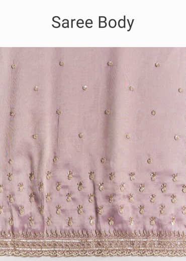 Lavender Tissue Saree With Cutdana Sequin And Bead Embroidery