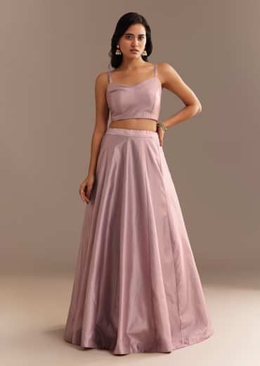 Lavender Zardosi Embroidered Jacket Lehenga Set