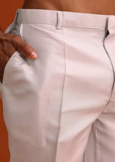 Lavender Cotton Silk Sherwani Set With Thread Work