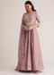 Lavender Embroidered Anarkali With Dupatta