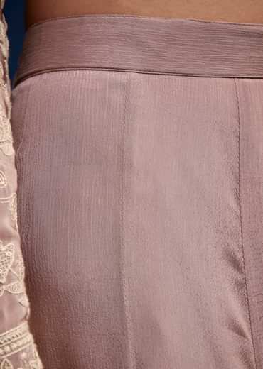 Lavender Embroidered Palazzo Set With Dupatta