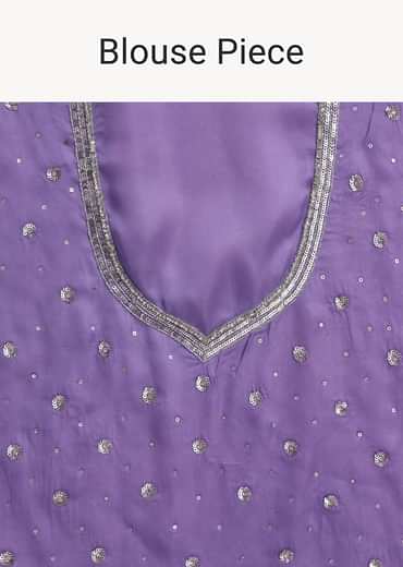 Lavender Ombre Sequins Saree With Scallop Embroidery Border