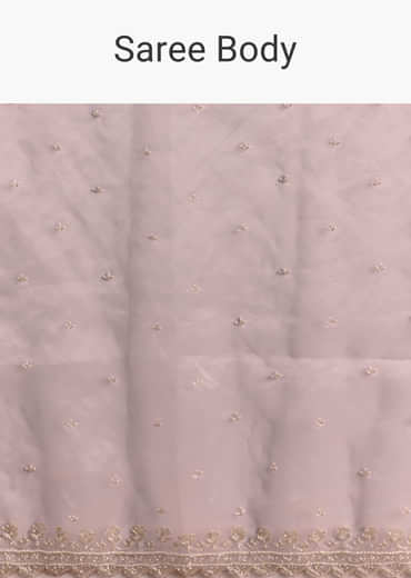 Lavender Organza Embroidered Saree With Jaal And Butti Work