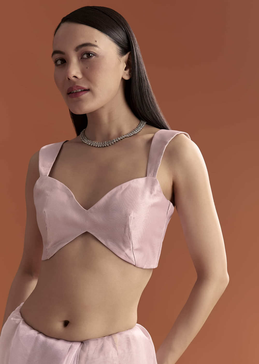 Lavender Organza Embroidered Saree With Jaal And Butti Work