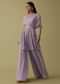 Lavender Purple Palazzo Top Set In Georgette With Sequins Work