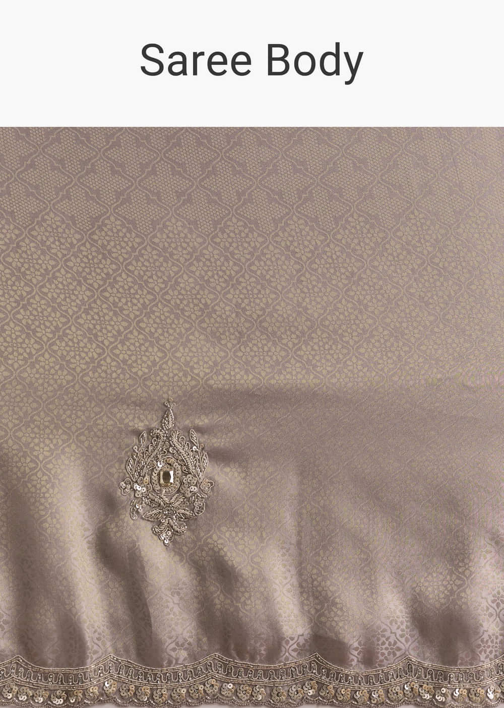 Lavender Satin Saree With Sequin And Bead Embroidery