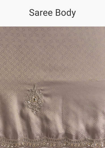 Lavender Satin Saree With Sequin And Bead Embroidery