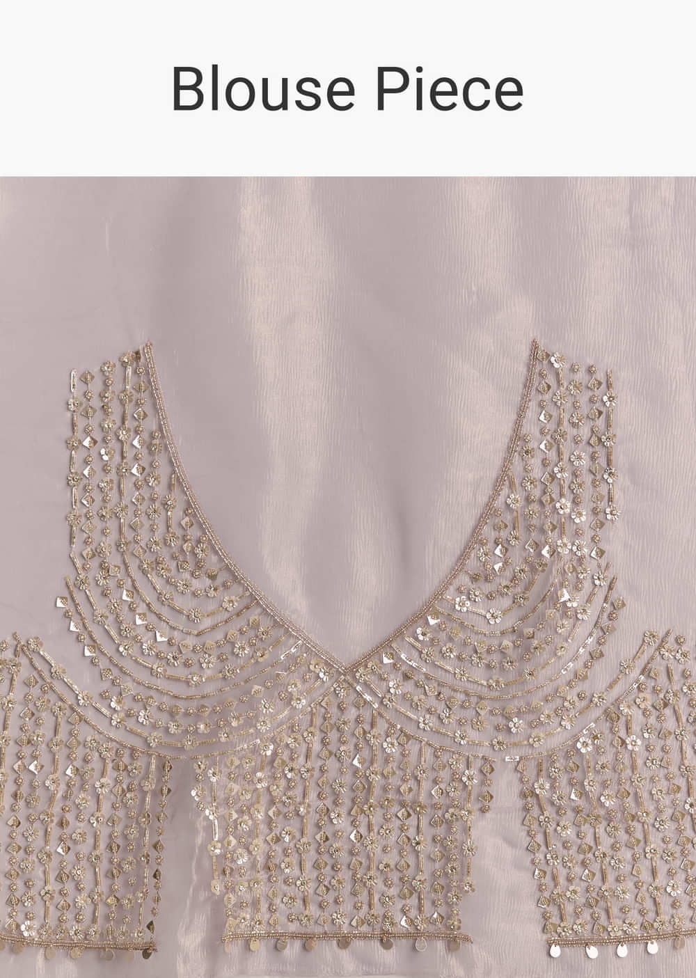 Lavender Tissue Saree With Zardosi And Sequin Embroidery