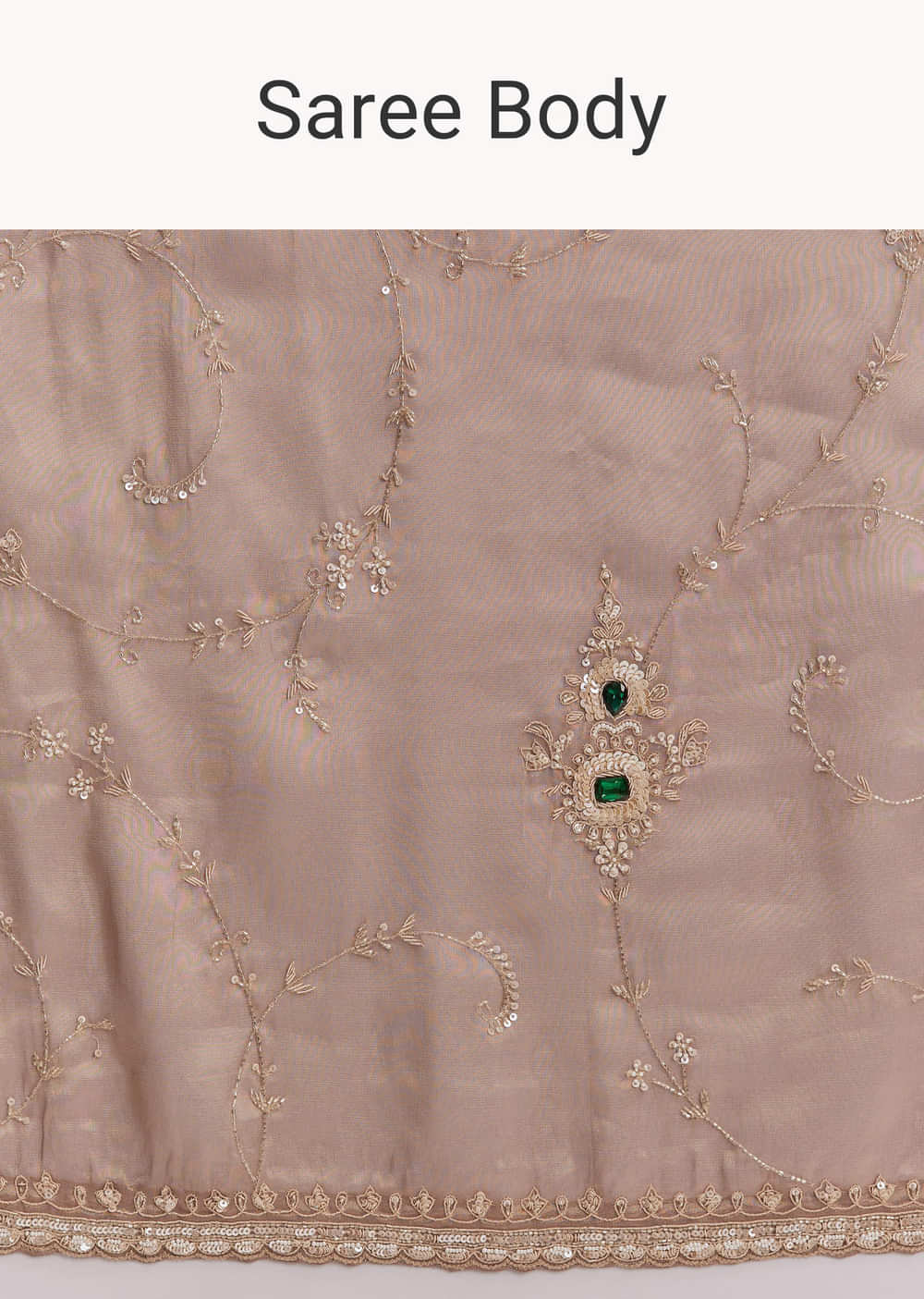 Lavender Tissue Saree With Heavy Floral Work