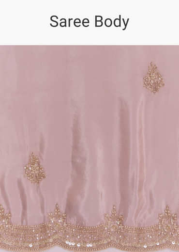 Lavender Tissue Saree With Heavy Hand Embroidery