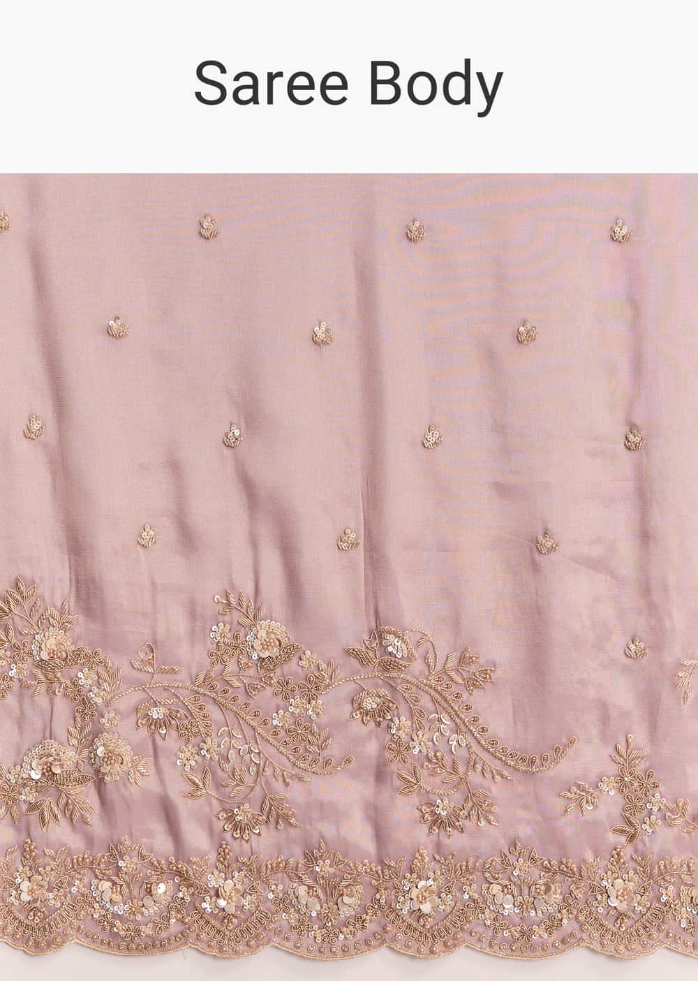 Lavender Tissue Saree With Zardosi And Sequin Embroidery