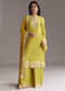Lemon Green Printed Palazzo Set With Mirror Work