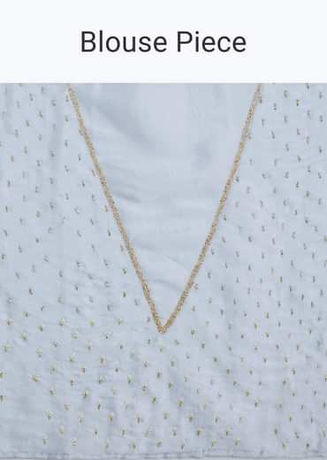 Light Blue Tissue Silk Saree With Stone Embellishment