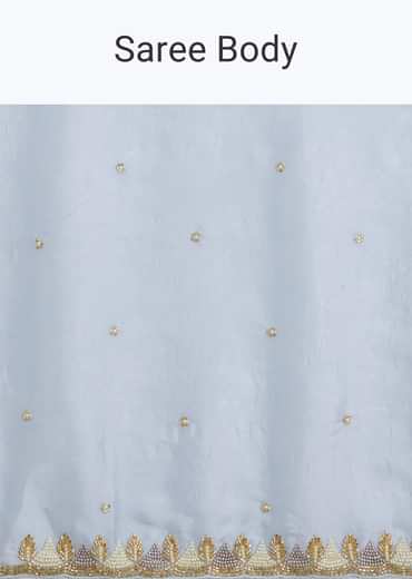 Light Blue Tissue Silk Saree With Stone Embellishment