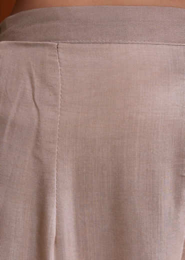 Light Brown Chinon Anarkali Suit With Moti And Zardosi Work