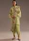 Light Green Zardosi Motif Kurta Dupatta Belt Set