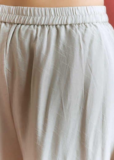 Light Grey Dola Silk Kaftaan Suit With Zardosi Work