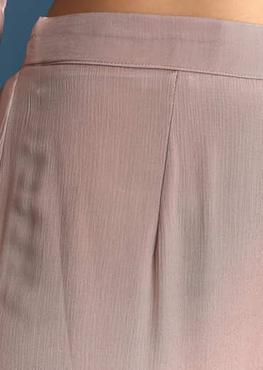 Light Lavender Chinon Kurta Sharara Suit With Moti Work