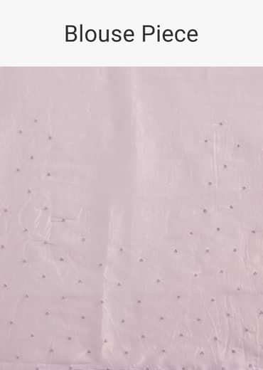 Light Lavender Tissue Saree With Cutdana Beads Embroidery And Scallop Border