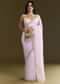 Light Lavender Tissue Saree With Cutdana Beads Embroidery And Scallop Border