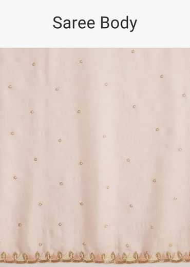 Light Peach Tissue Silk Saree With Stone Embellishments