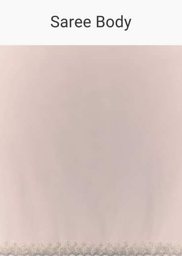 Light Pink Net Saree with Zigzag Cutwork and Unstitched Blouse