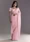 Light Pink Tissue Embroidered Saree With Cutwork Scallop Border