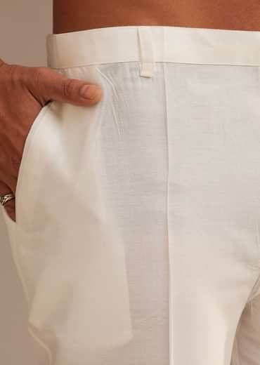 Light Yellow Silk Abstract Printed Kurta Set