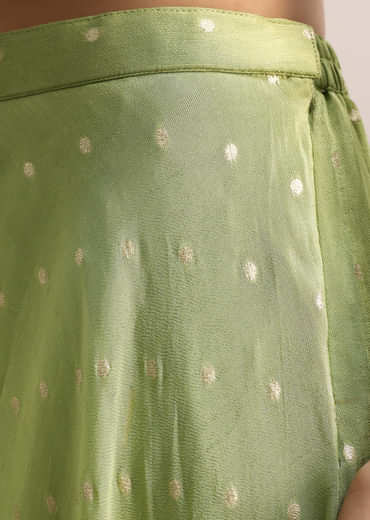 Light Green Embroidered Silk Kurta Palazzo With Dupatta