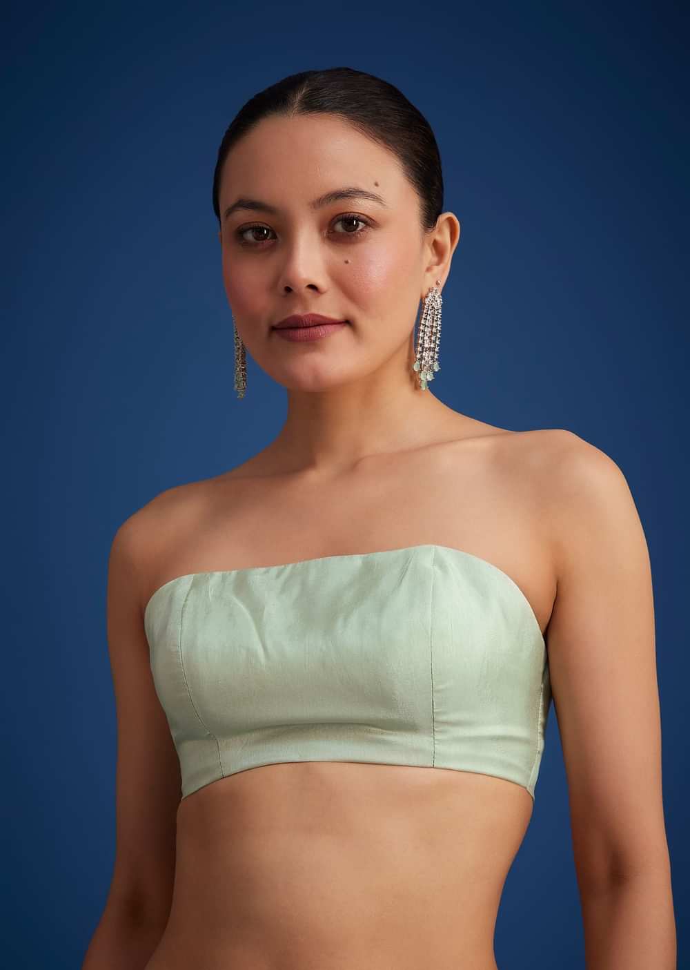 Light Green Georgette Saree With Cutdana And Bead Embroidery