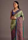 Light Green Silk Saree With Traditional Woven Motifs