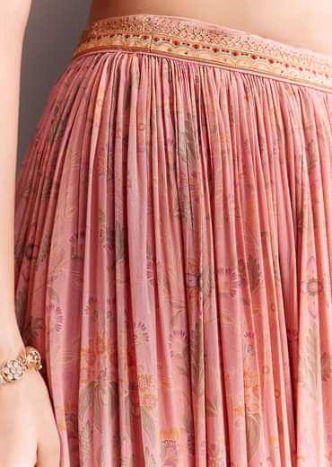 Light Pink Embroidered Palazzo Set