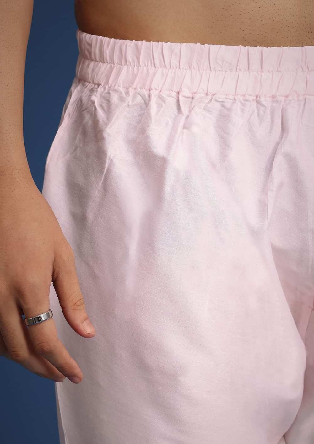 Light Pink Zari Work Silk Sherwani Set With Dupatta