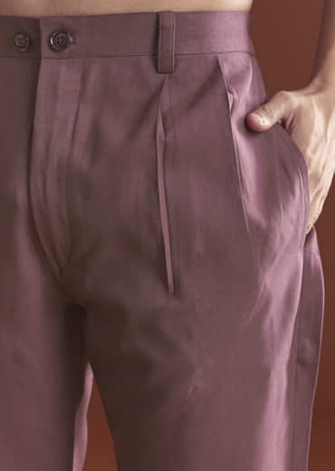 Lilac Ombre Kurta Set For Men With Sequins Embroidery