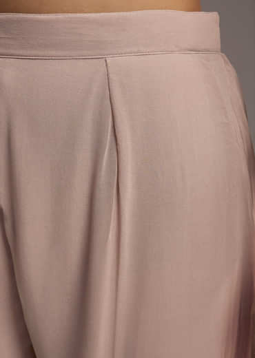 Lilac Purple Georgette Kurta Set With Beads Work