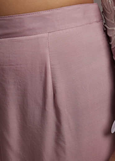 Lilac Purple Organza Kurta Set With Thread And Moti Work