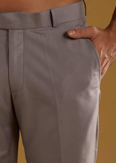 Lilac Rayon Kurta Jacket Set For Men With Resham And Gota Work