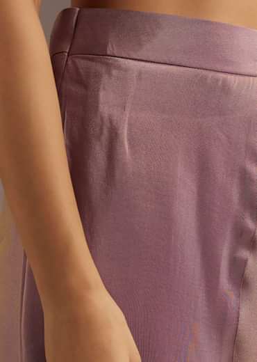 Lilac Zardosi Motif Kurta Dupatta Belt Set