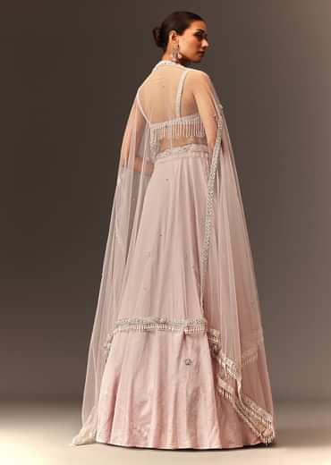 Lilac Lehenga And Stone Embellished Blouse With Dupatta