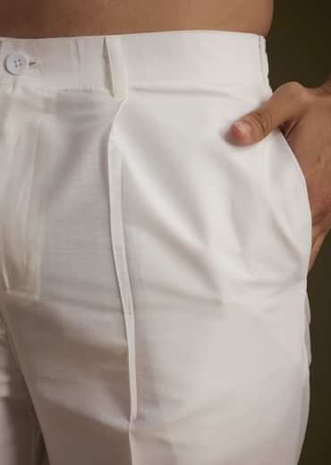 Lilac Silk Kurta Set With Mirror Embellishments