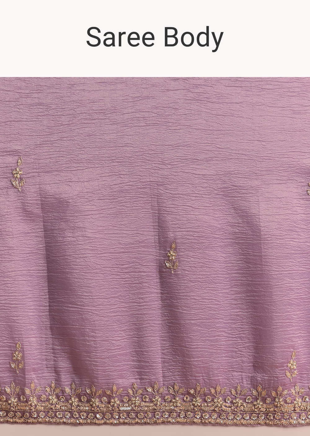 Lilac Tissue Saree With Butti And Border Embroidery