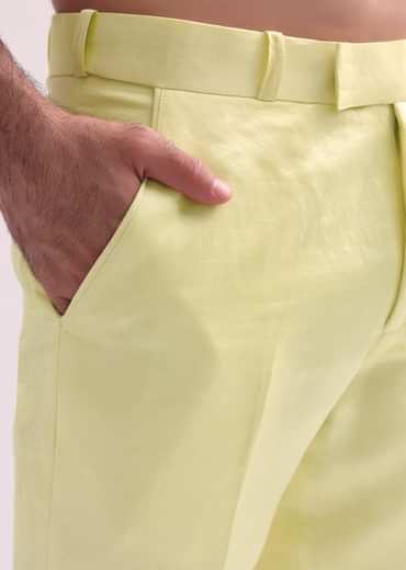 Lime bandhgala jacket and pant set