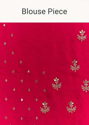 Magenta Gota Patti Embroidered Saree With Stones And Cutdana Work