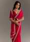 Magenta Gota Patti Embroidered Saree With Stones And Cutdana Work