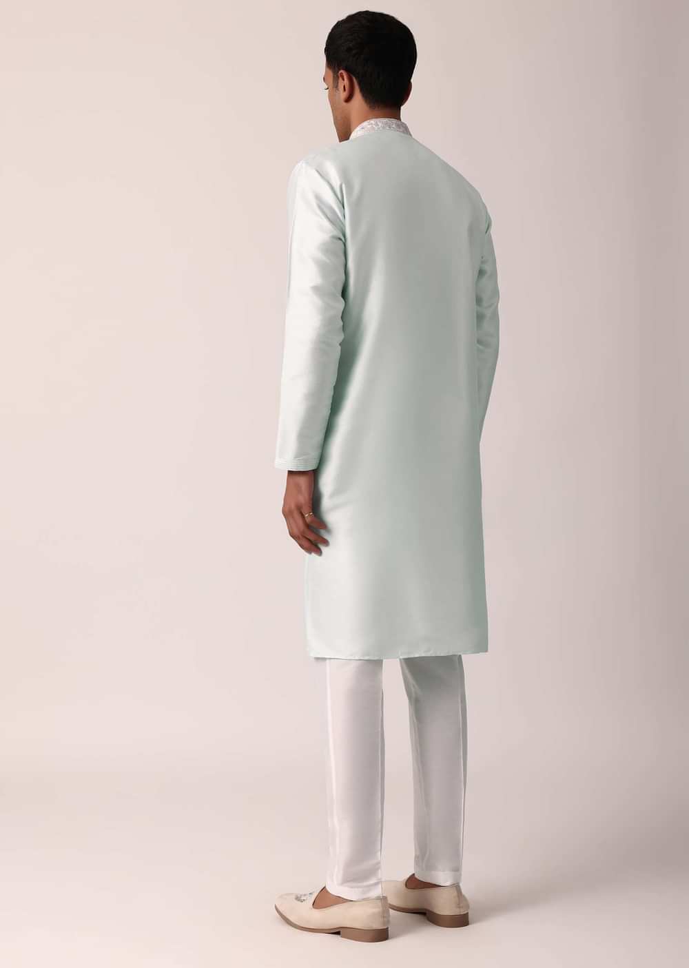 Majestic Blue Silk Kurta Set For Men