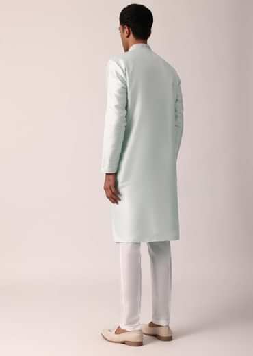 Majestic Blue Silk Kurta Set For Men