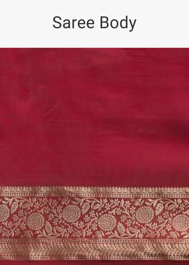 Maroon Dola Silk Saree With Zari Woven Border And Pallu